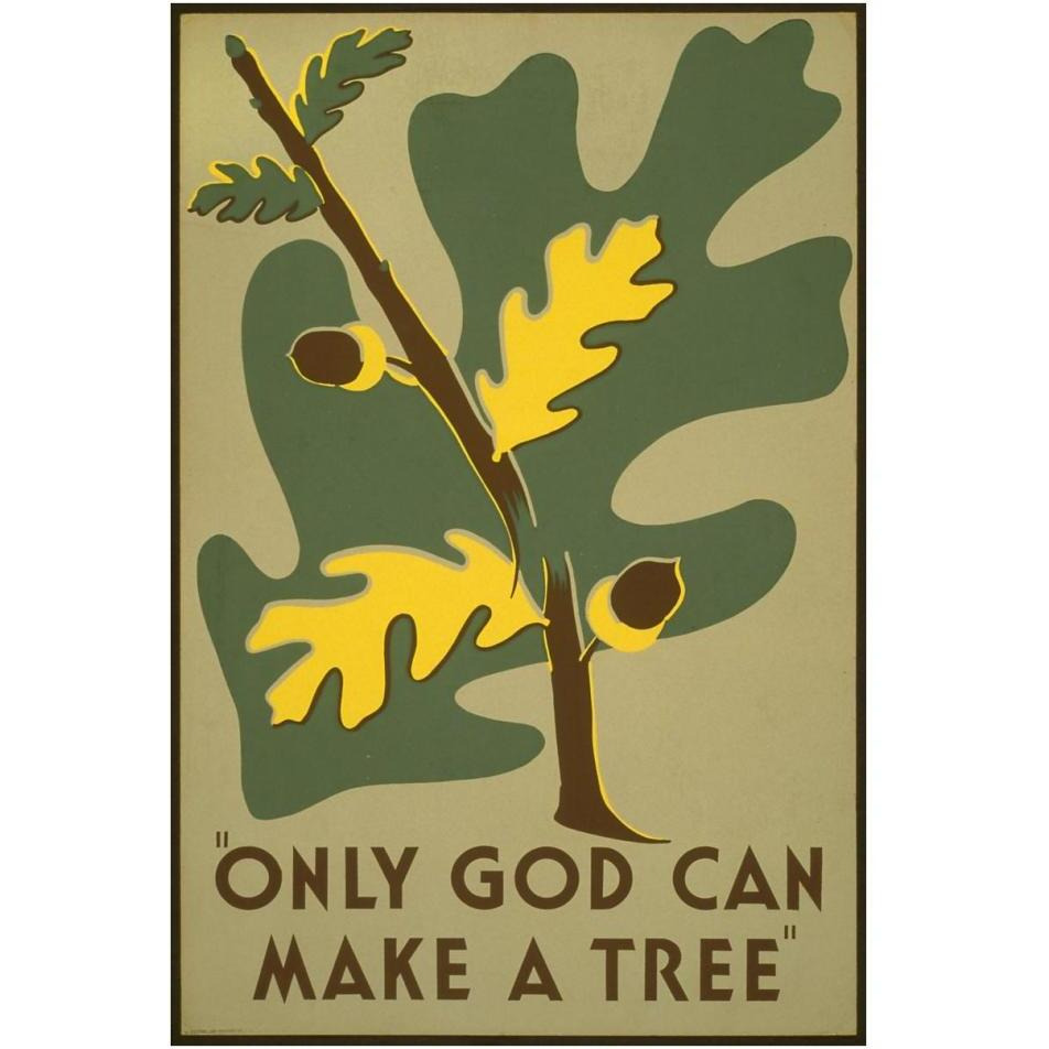 Only God Can Make a Tree, 1938-Paper Art-26&quotx38"
