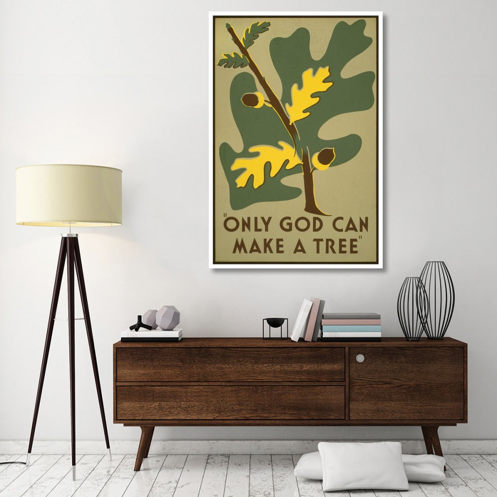 Only God Can Make a Tree, 1938-Paper Art-42&quotx62"