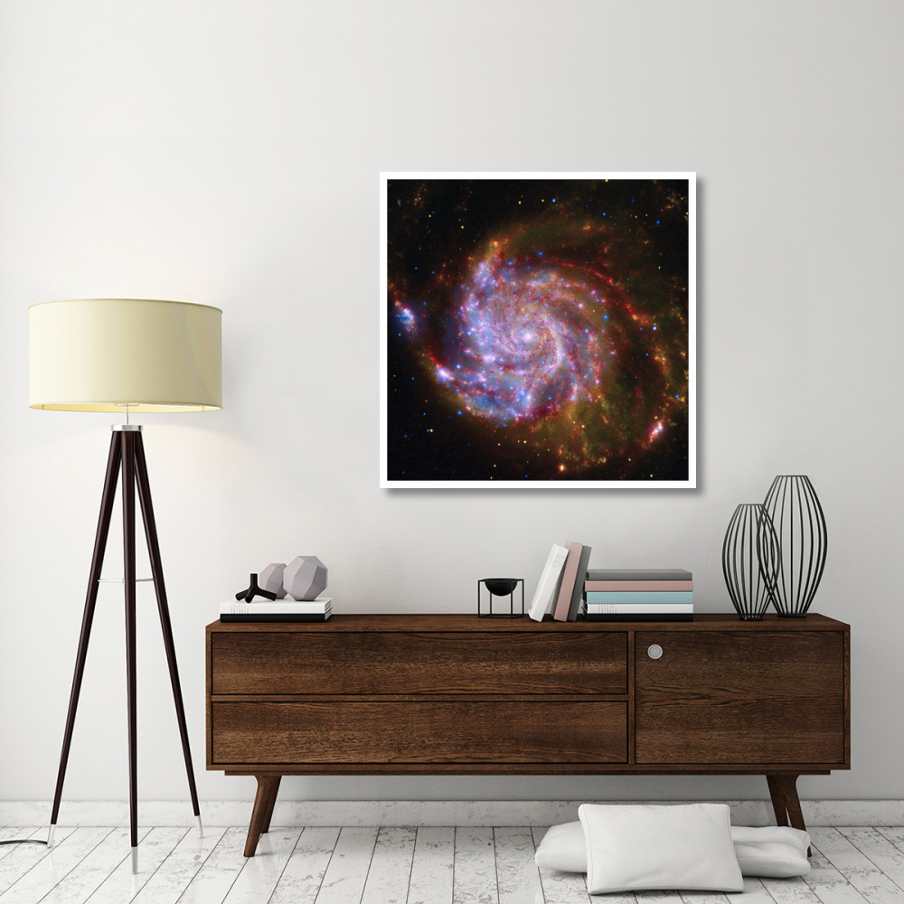 Spitzer-Hubble-Chandra Composite of M101-Paper Art-42&quotx42"