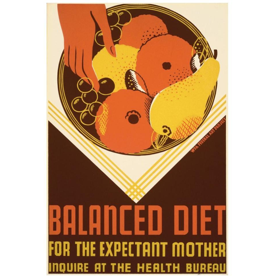 Balanced diet for the expectant mother.-Paper Art-14&quotx20"