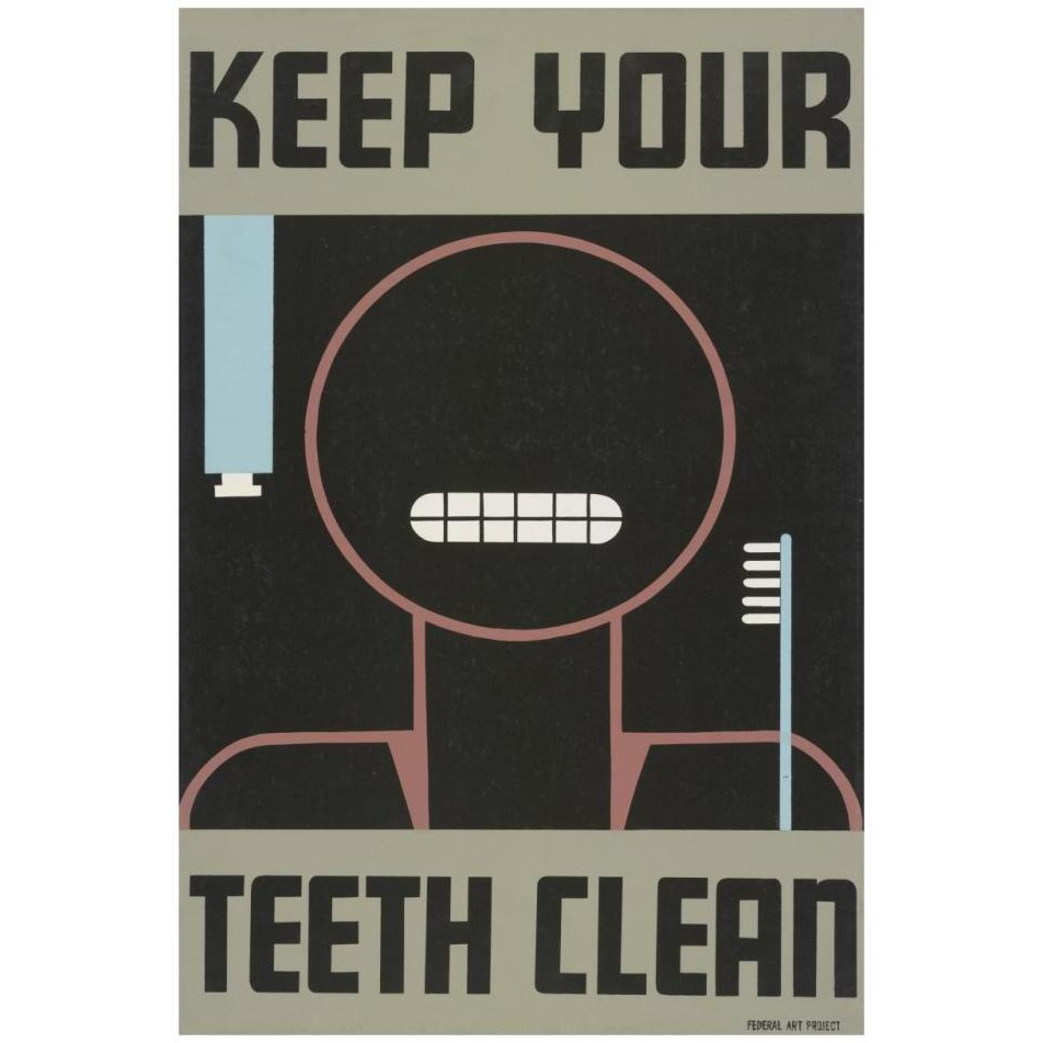 Keep your teeth clean-Paper Art-22&quotx32"