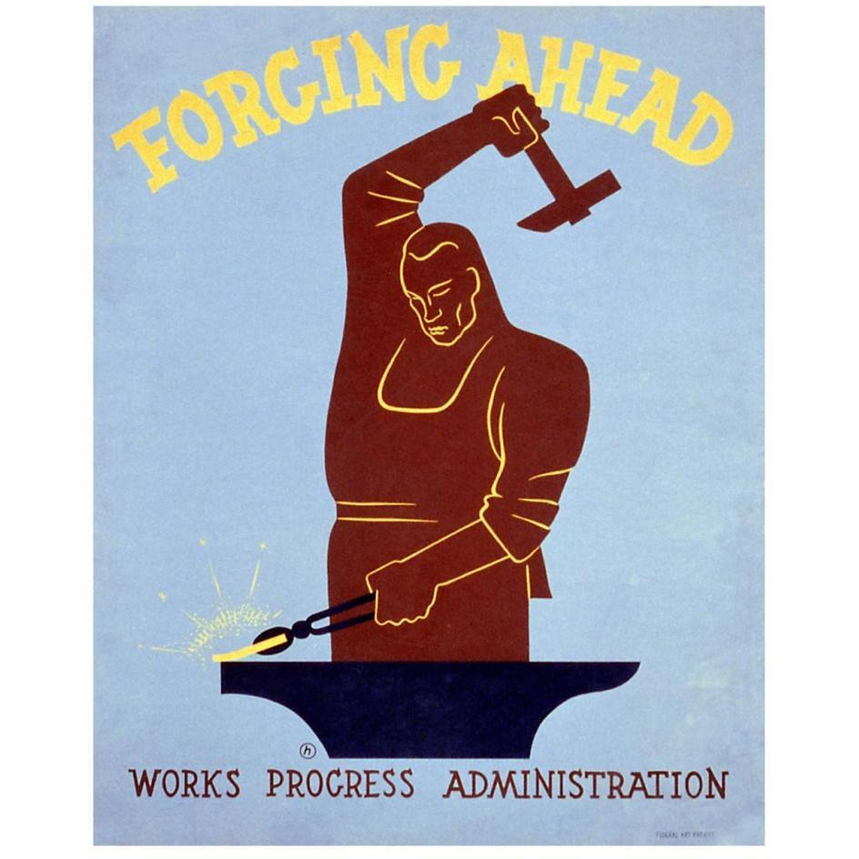 Forging ahead Works Progress Administration-Paper Art-22&quotx26"