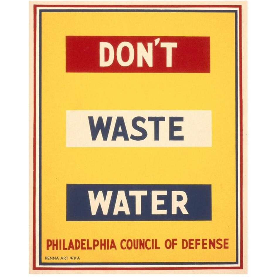 Don't waste water-Paper Art-24&quotx30"