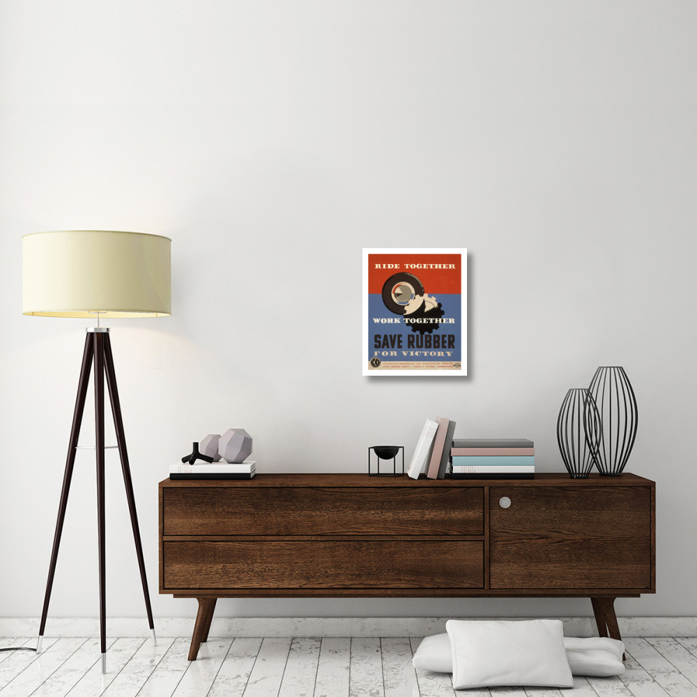 Ride together - work together - save rubber for victory-Paper Art-18&quotx22"
