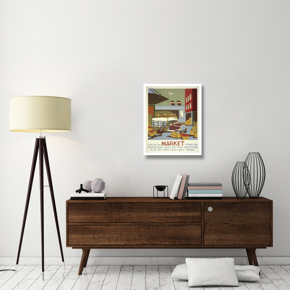 This is the market where the storekeeper buys the food-Paper Art-24&quotx30"