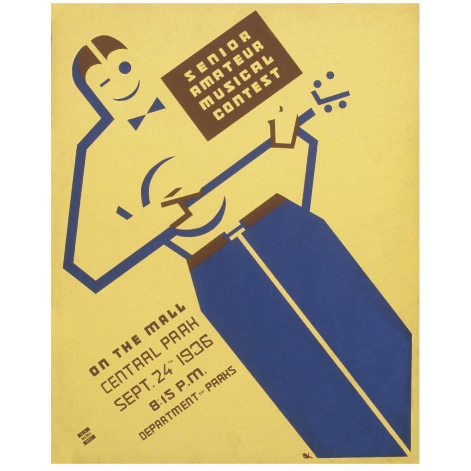 Senior amateur musical contest on the mall, Central Park-Paper Art-22&quotx26"