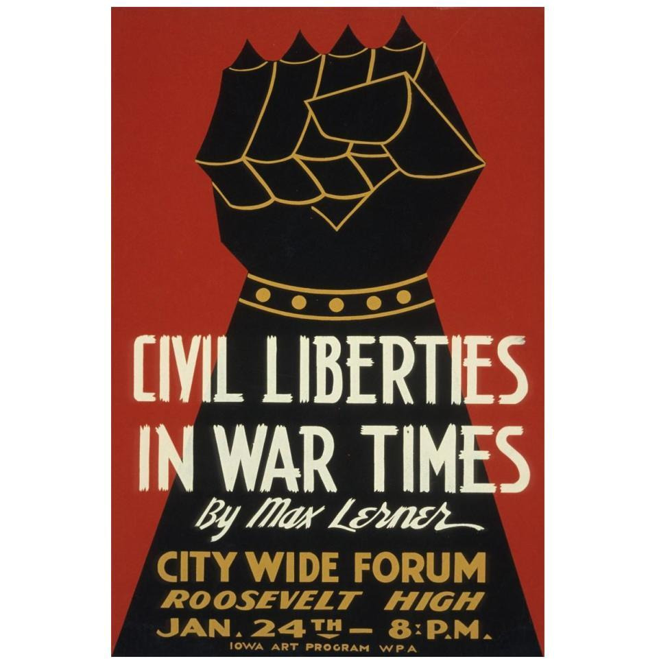 Civil Liberties in War Times - Lecture-Paper Art-14&quotx20"
