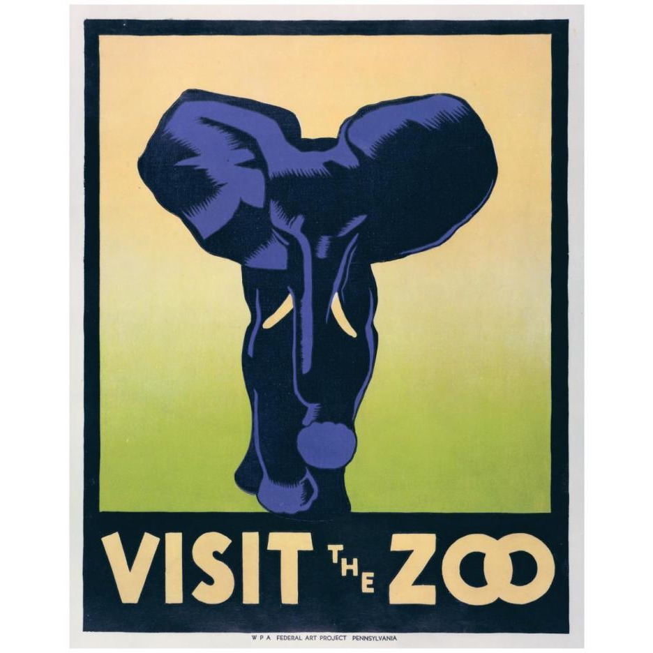 Visit the zoo - Elephant-Paper Art-22&quotx26"