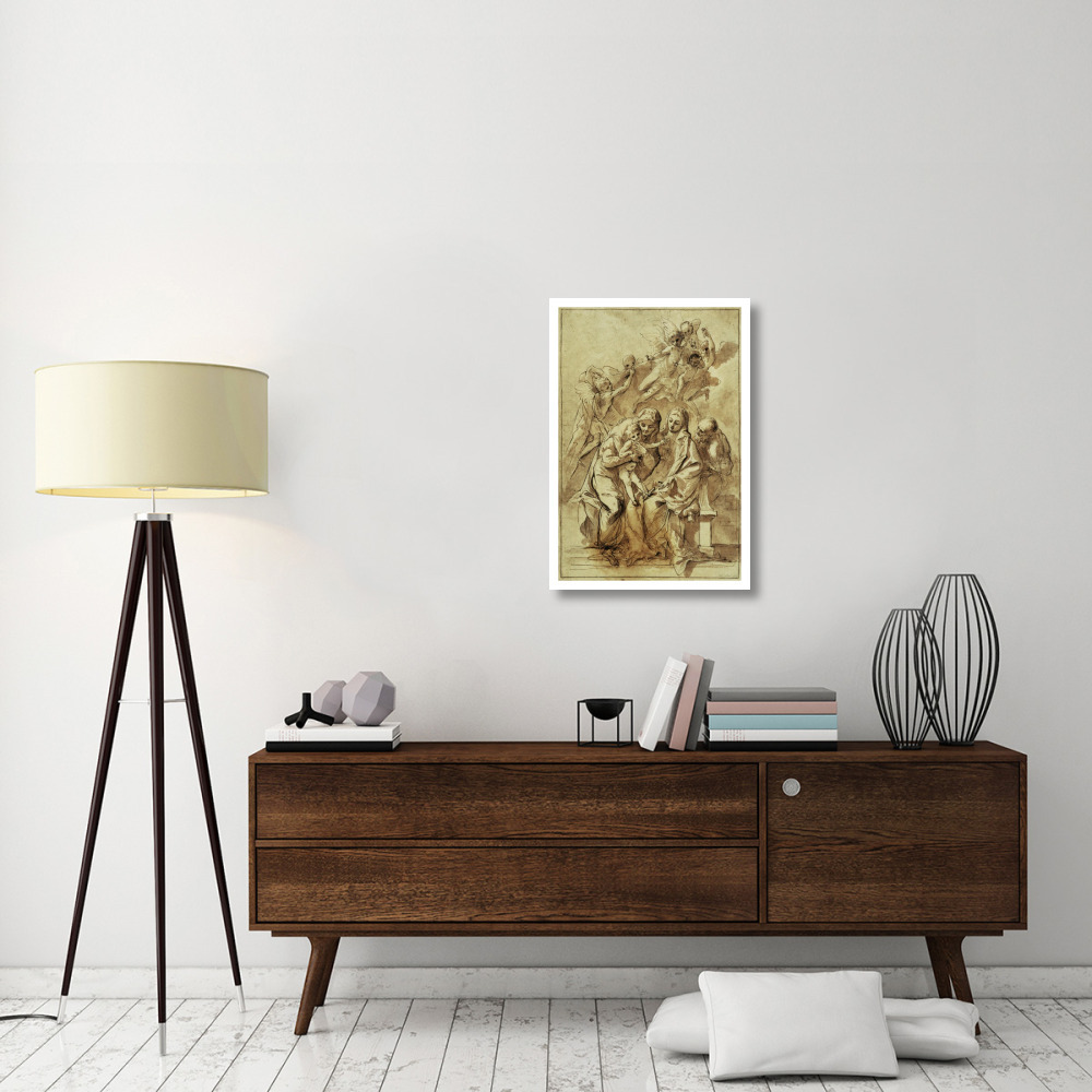 Holy Family with Saint Anne (recto) Figure Sketches (verso)-Paper Art-22&quotx32"