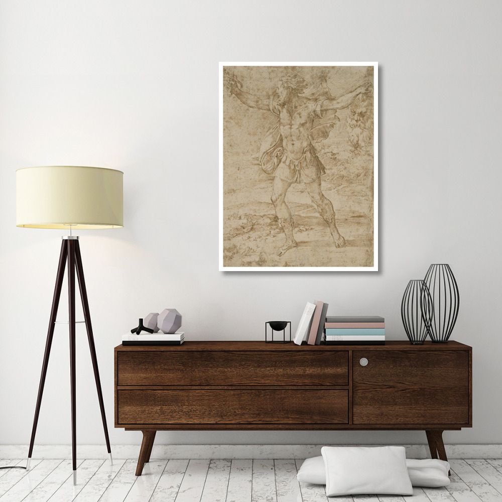 David with the Head of Goliath-Paper Art-38&quotx50"
