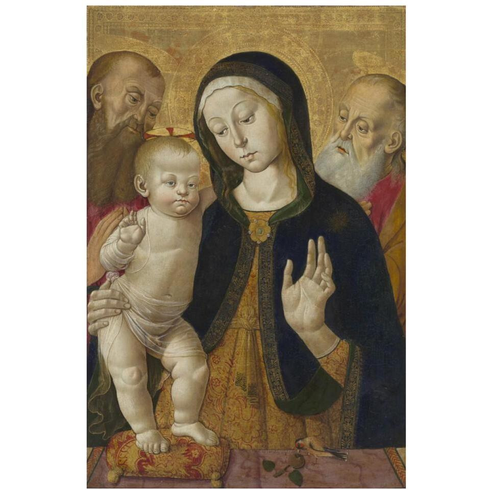 Madonna and Child with Two Hermit Saints-Paper Art-26&quotx38"