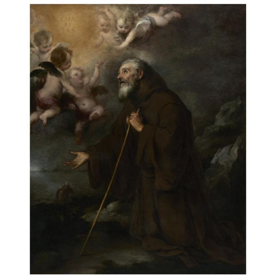 The Vision of Saint Francis of Paola-Paper Art-18&quotx22"
