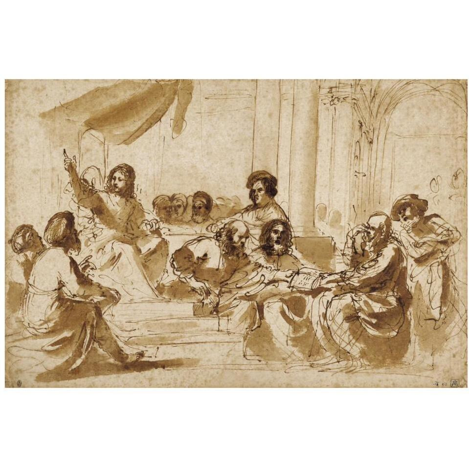 Christ Preaching in the Temple-Paper Art-38&quotx26"