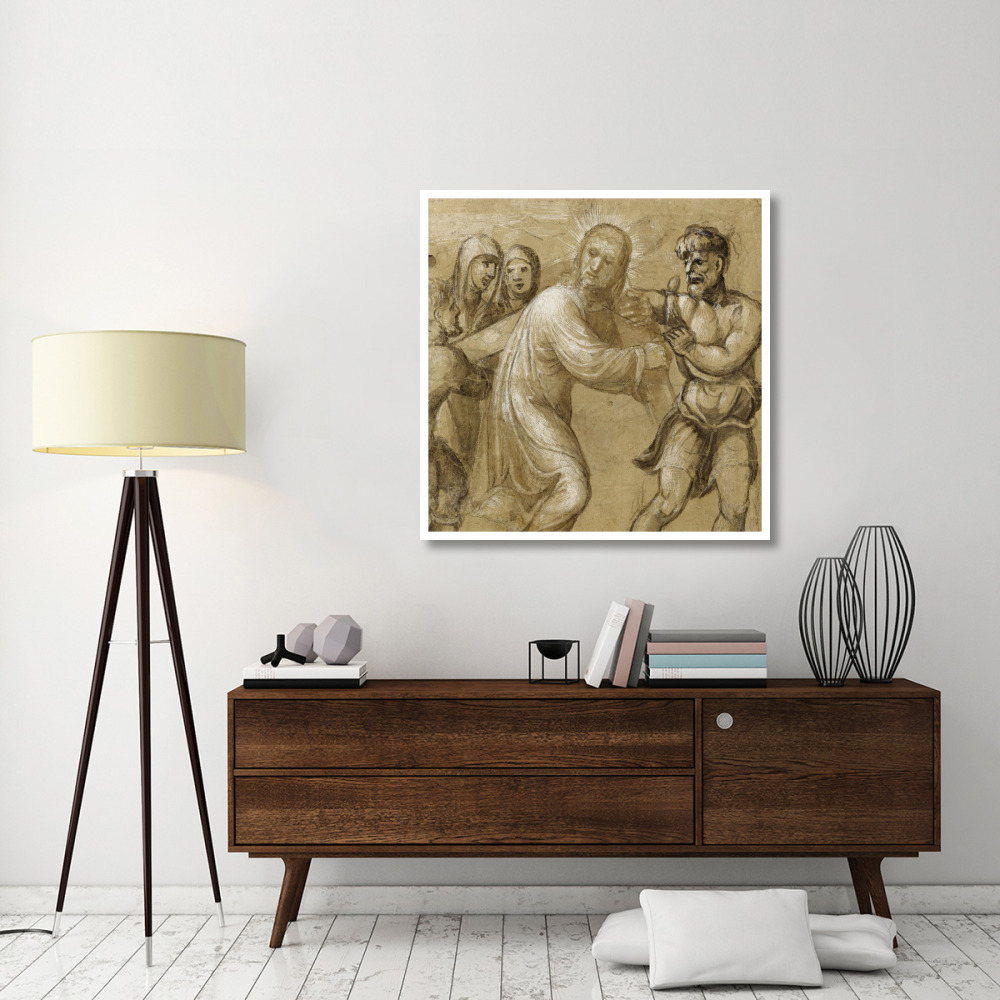 Christ Carrying the Cross (recto) The Resurrection (verso)-Paper Art-42&quotx42"