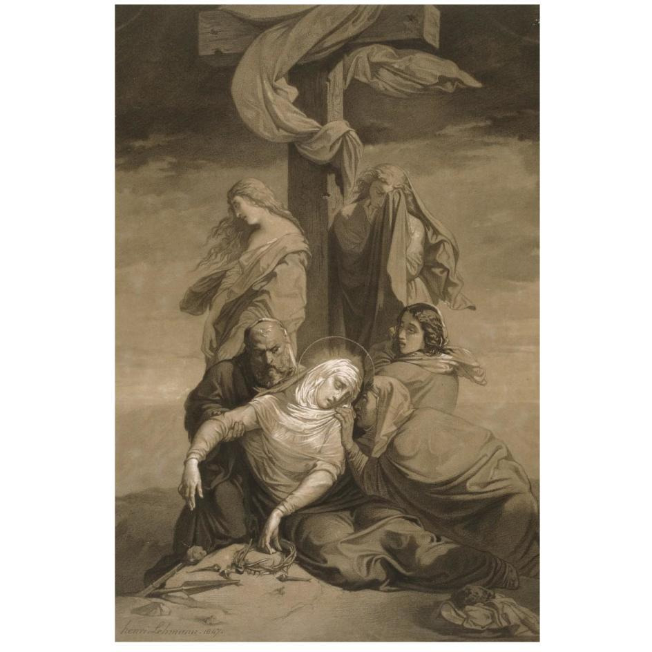 Lamentation at the Foot of the Cross-Paper Art-18&quotx26"