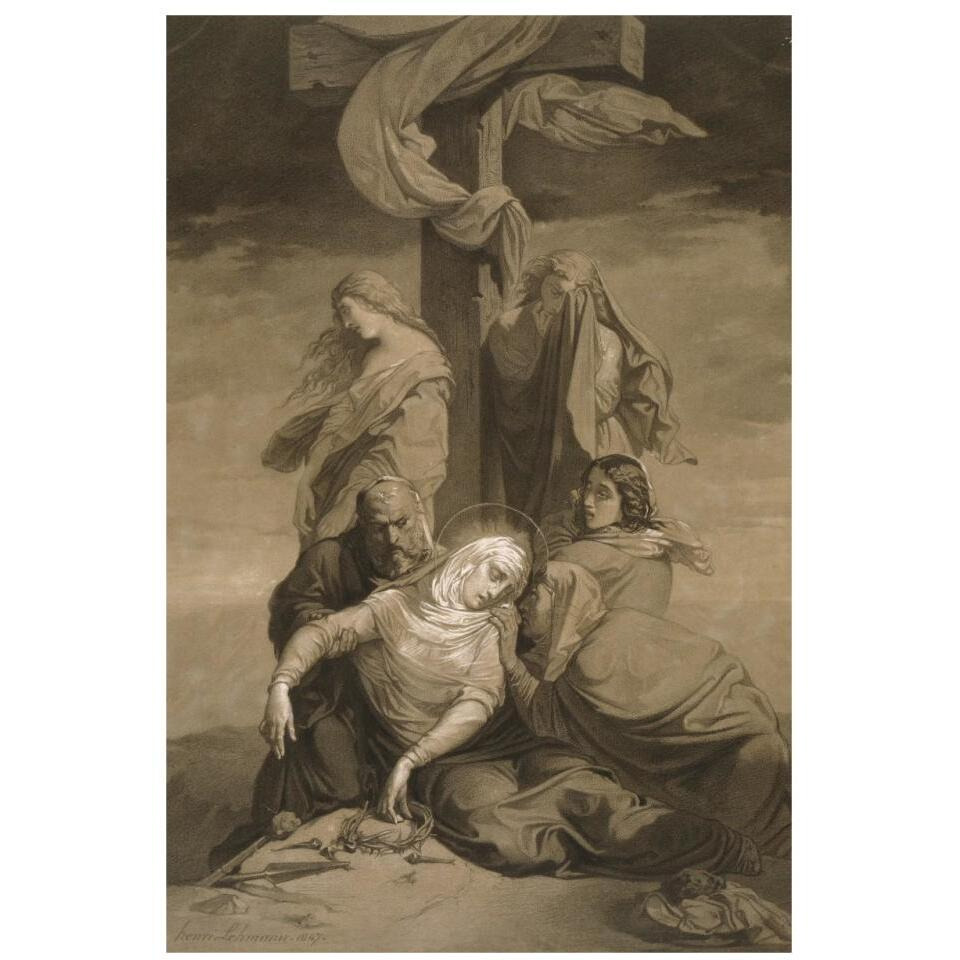Lamentation at the Foot of the Cross-Paper Art-22&quotx32"