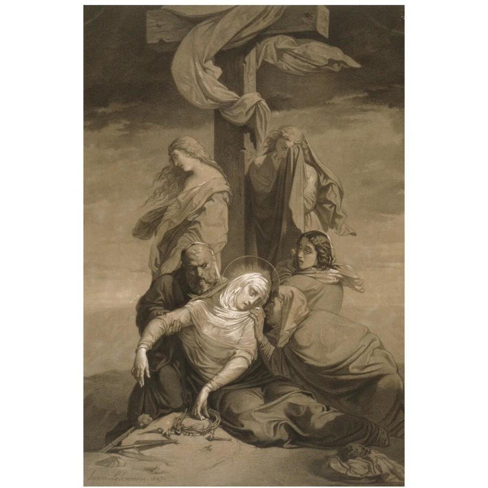 Lamentation at the Foot of the Cross-Paper Art-26&quotx38"