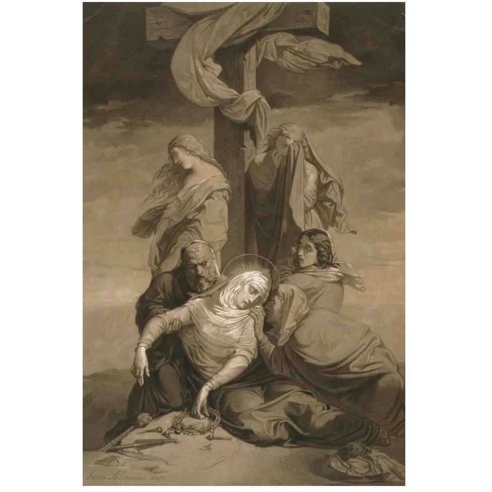 Lamentation at the Foot of the Cross-Paper Art-34&quotx50"