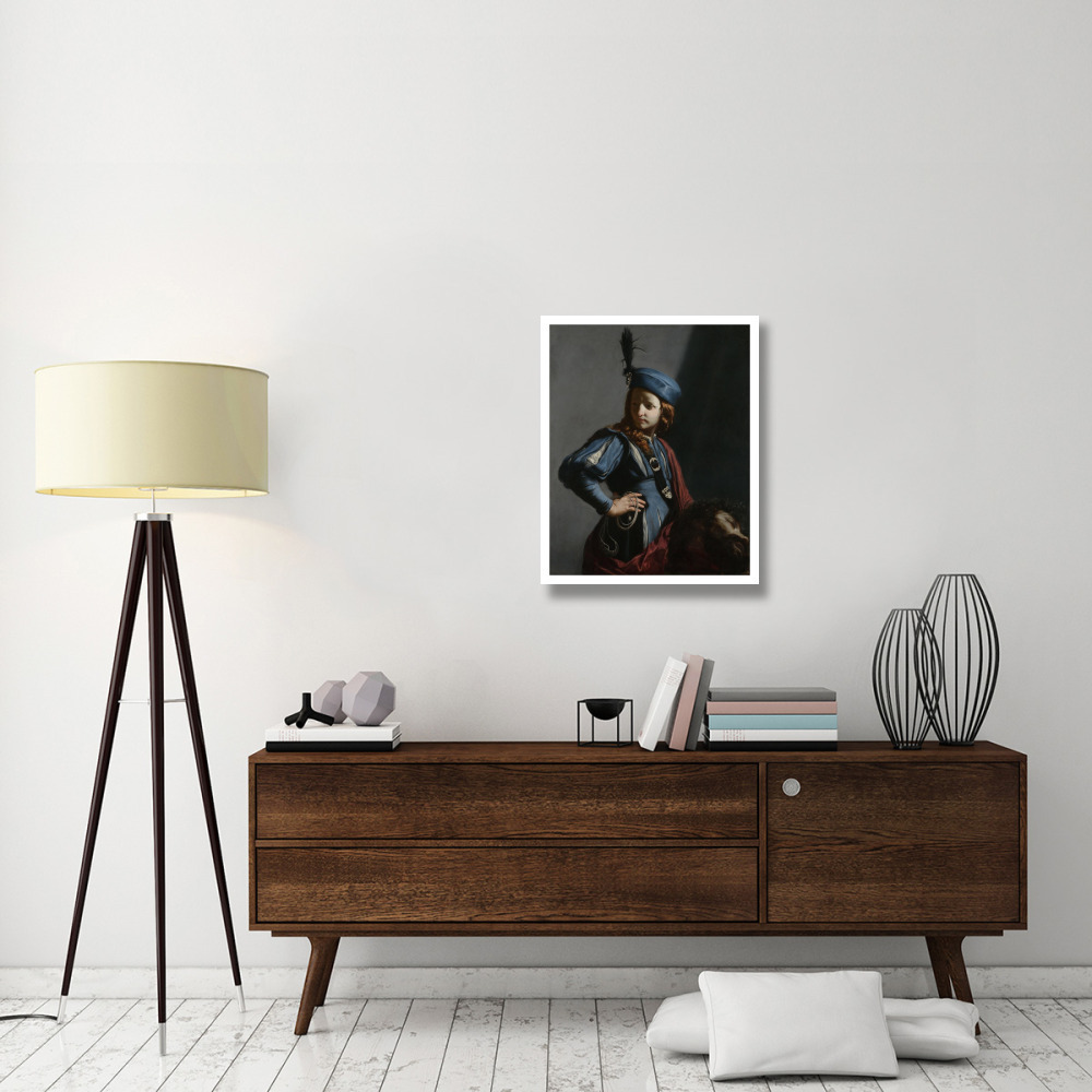 David with the Head of Goliath-Paper Art-24&quotx30"