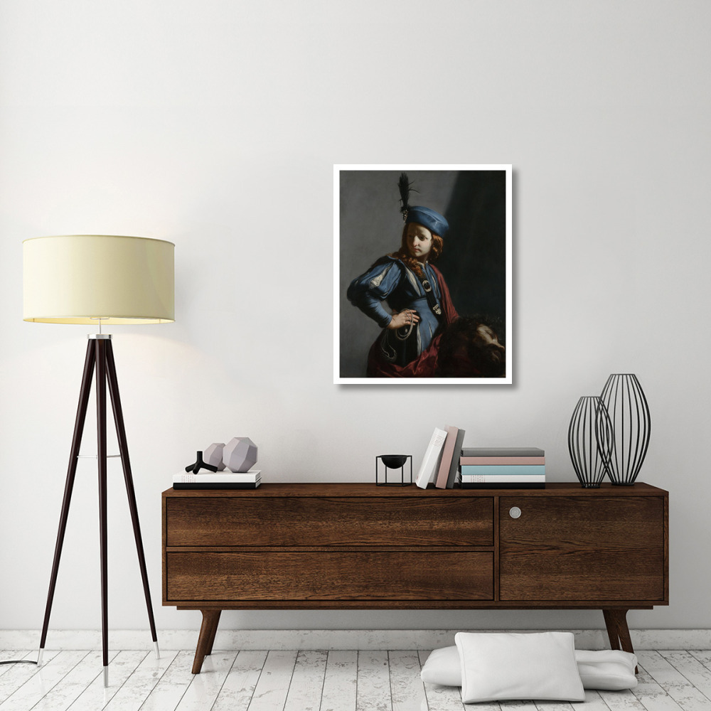 David with the Head of Goliath-Paper Art-30&quotx37"