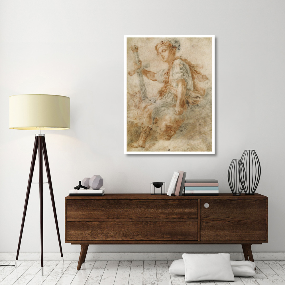 David with the Head of Goliath-Paper Art-38&quotx50"