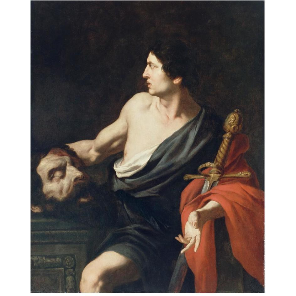 David with the Head of Goliath-Paper Art-24&quotx30"