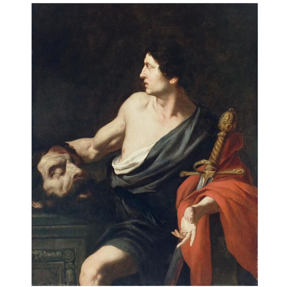 David with the Head of Goliath-Paper Art-30&quotx37"