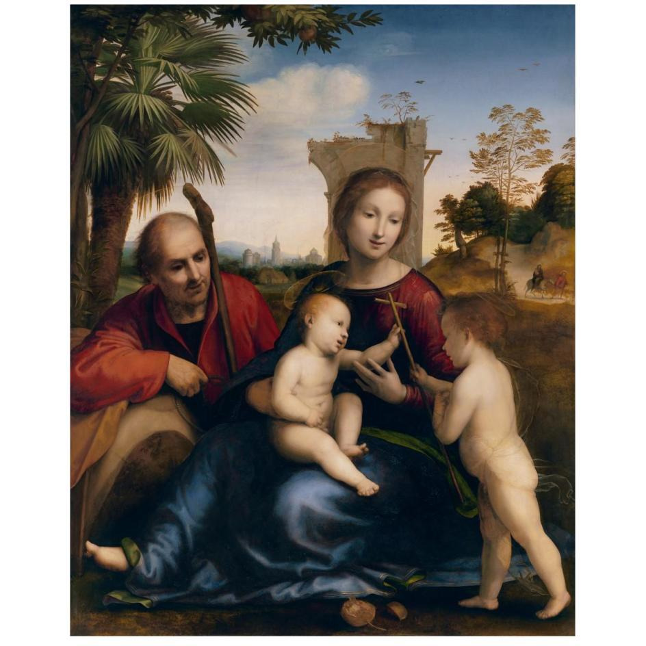 The Rest on the Flight into Egypt with St. John the Baptist-Paper Art-22&quotx26"