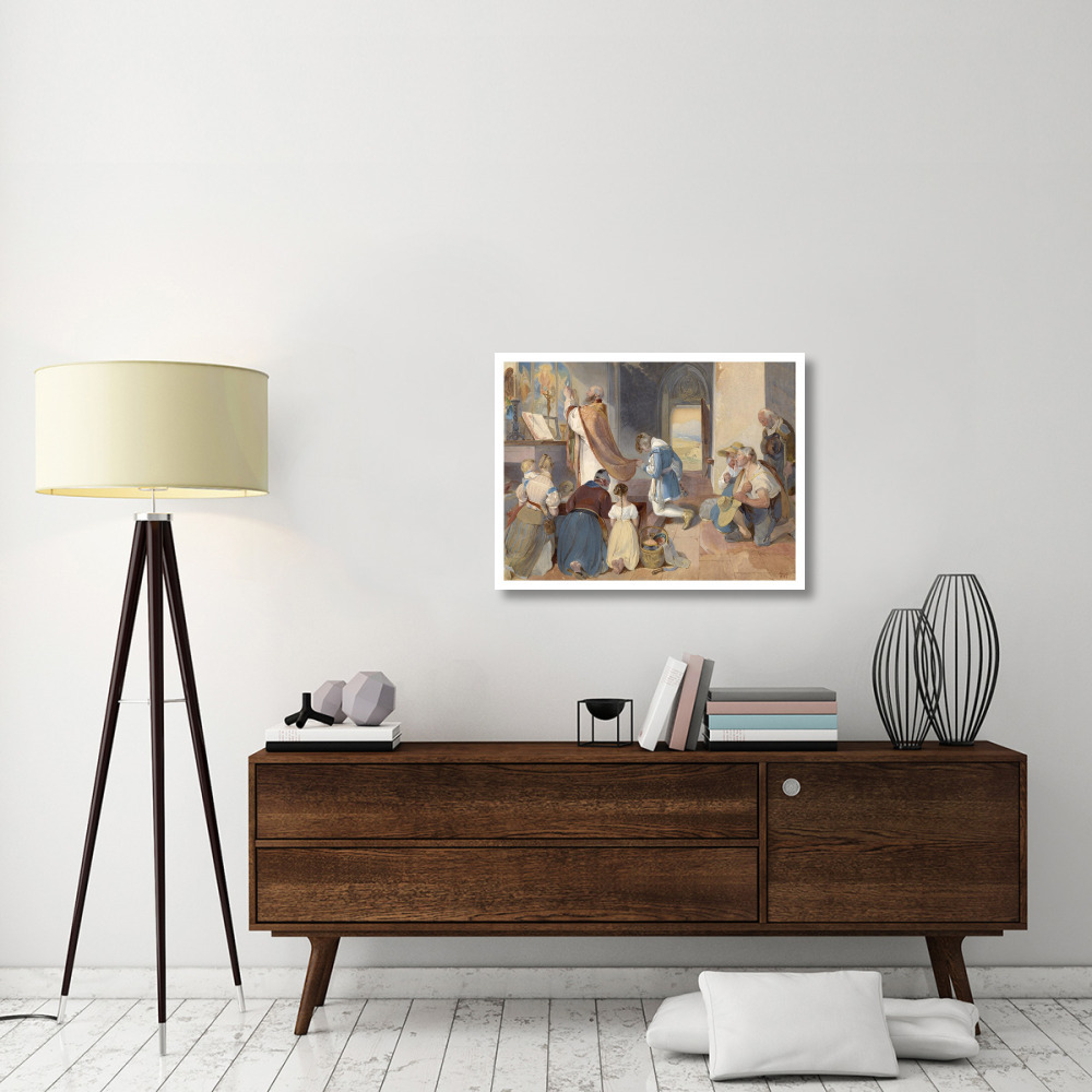 Fridolin Assists with the Holy Mass-Paper Art-34&quotx26"