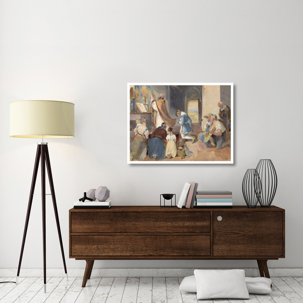 Fridolin Assists with the Holy Mass-Paper Art-42&quotx32"