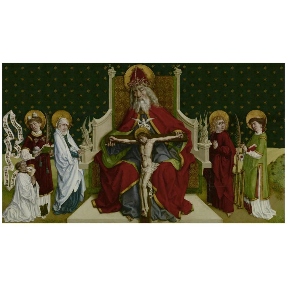 The Trinity with the Virgin, Saints John the Evangelist, Stephen and Lawrence and a Donor-Paper Art-42&quotx25"