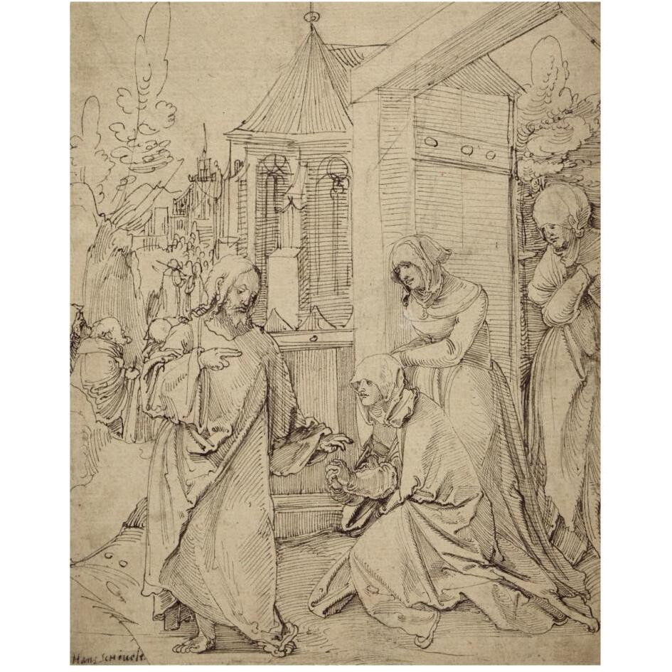 Christ Taking Leave of His Mother-Paper Art-24&quotx30"