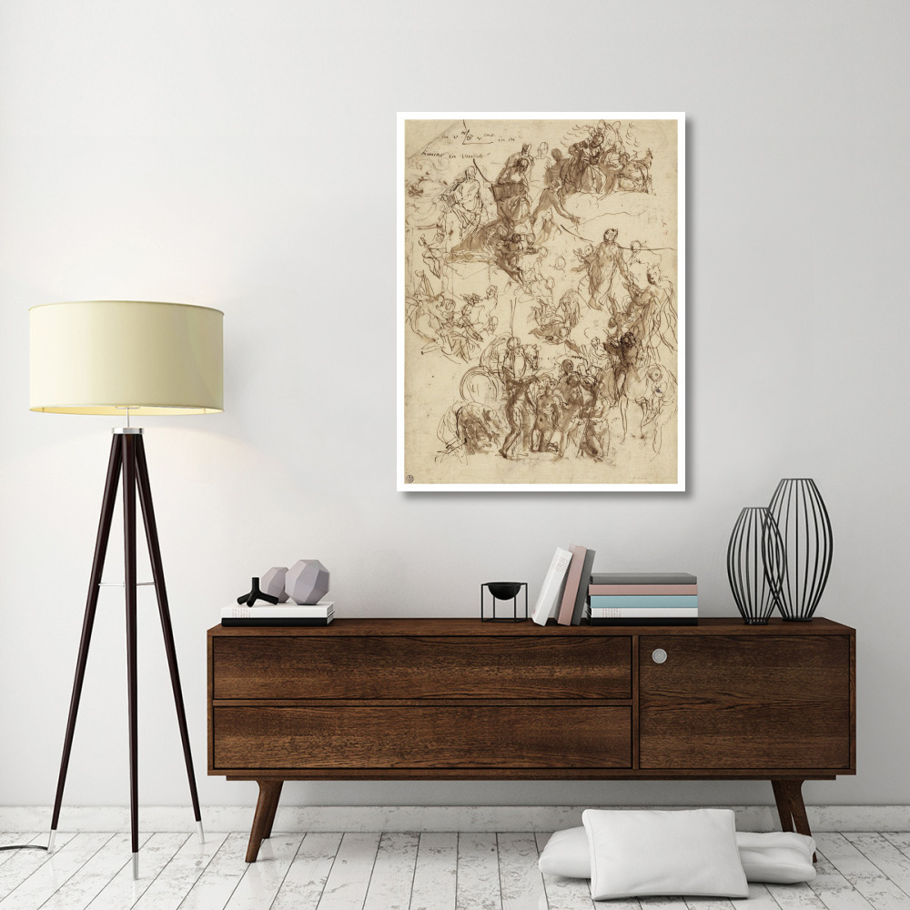 Sheet of Studies for The Martyrdom of Saint George-Paper Art-38&quotx50"