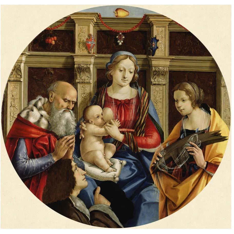 Madonna and Child with a Male Saint, Catherine of Alexandria and a Donor-Paper Art-20&quotx20"