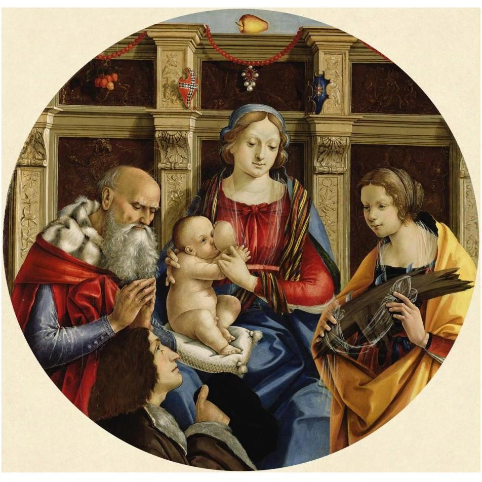 Madonna and Child with a Male Saint, Catherine of Alexandria and a Donor-Paper Art-38&quotx38"