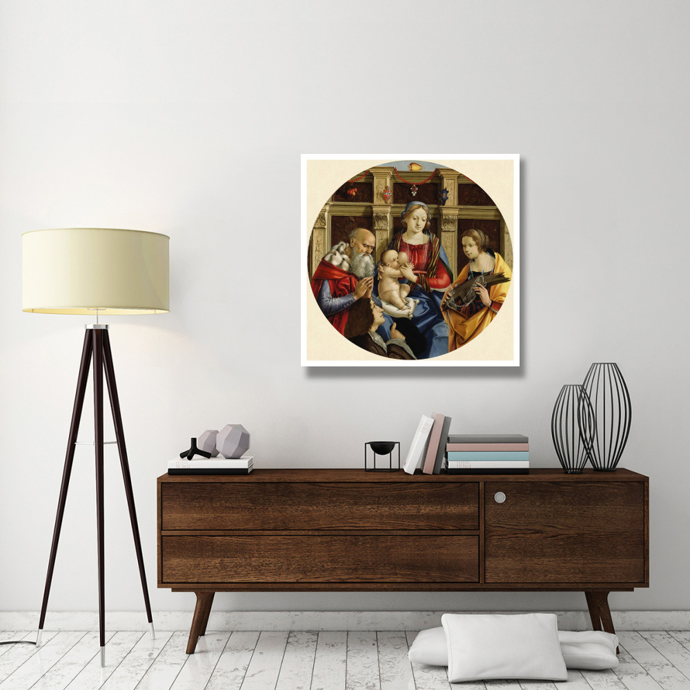 Madonna and Child with a Male Saint, Catherine of Alexandria and a Donor-Paper Art-38&quotx38"
