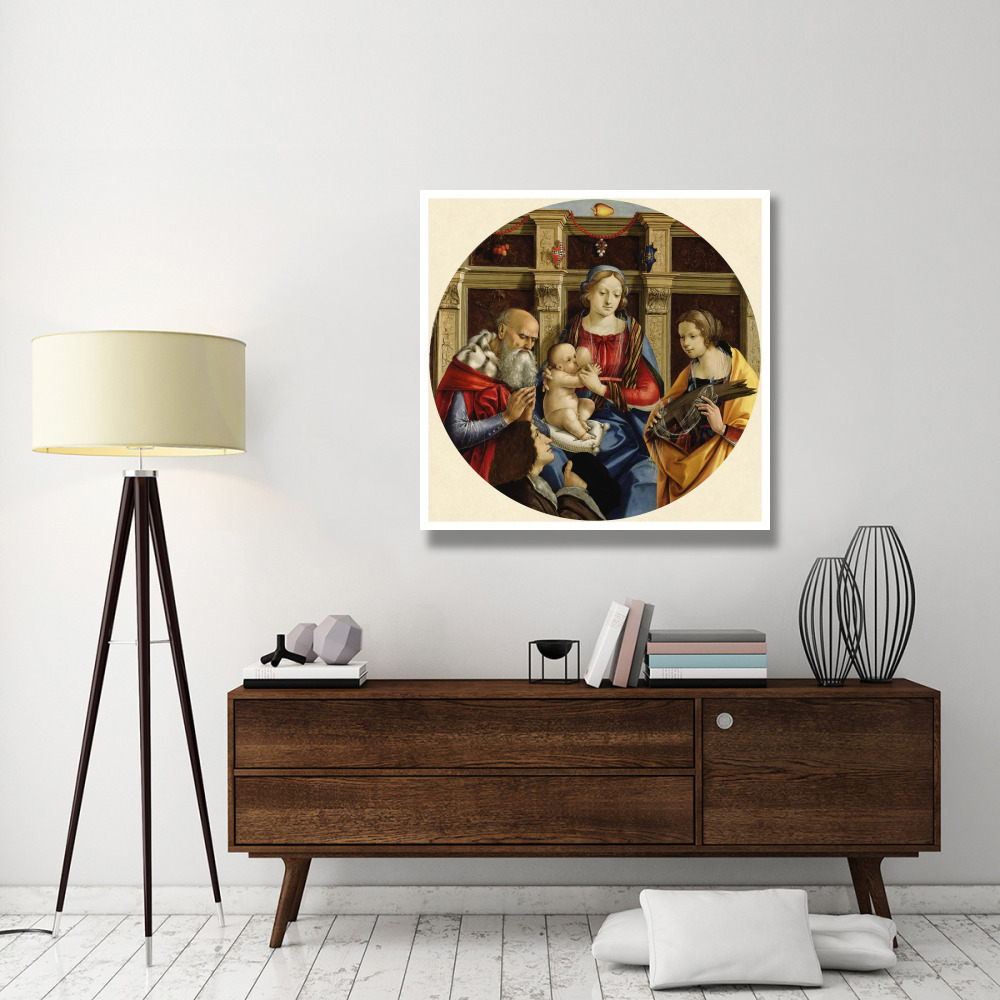 Madonna and Child with a Male Saint, Catherine of Alexandria and a Donor-Paper Art-42&quotx42"