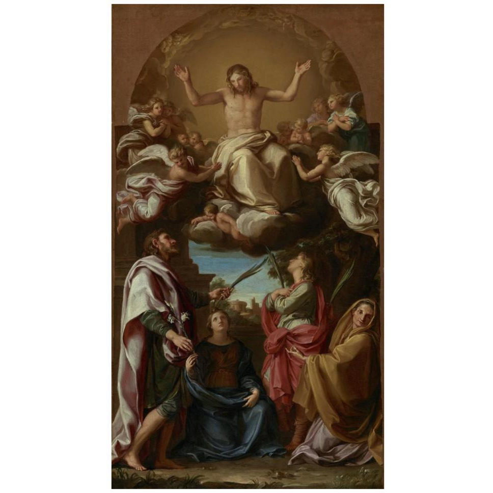 Christ in Glory with Saints Celsus, Julian, Marcionilla and Basilissa-Paper Art-24&quotx42"