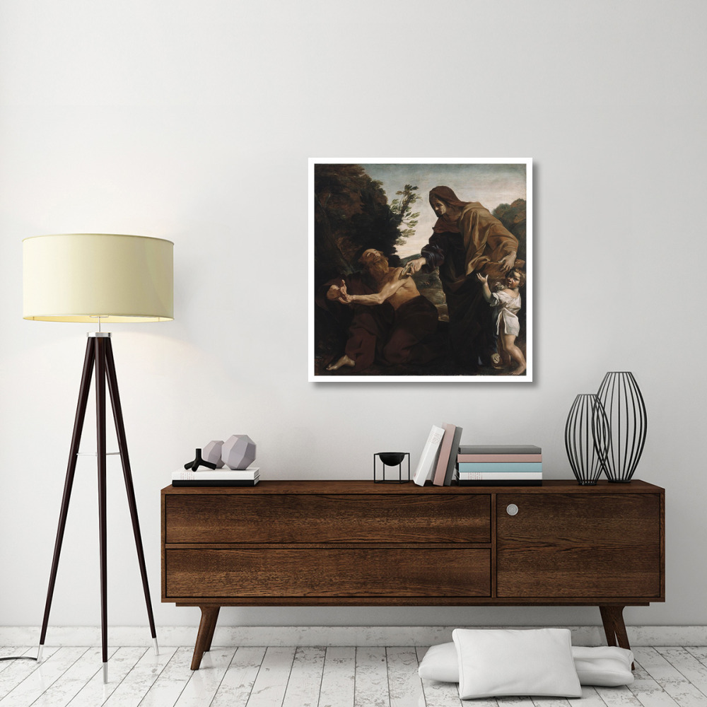 Elijah Receiving Bread from the Widow of Zarephath-Paper Art-38&quotx38"