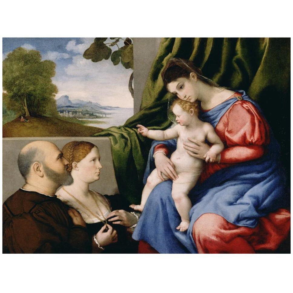 Madonna and Child with Two Donors-Paper Art-42&quotx32"