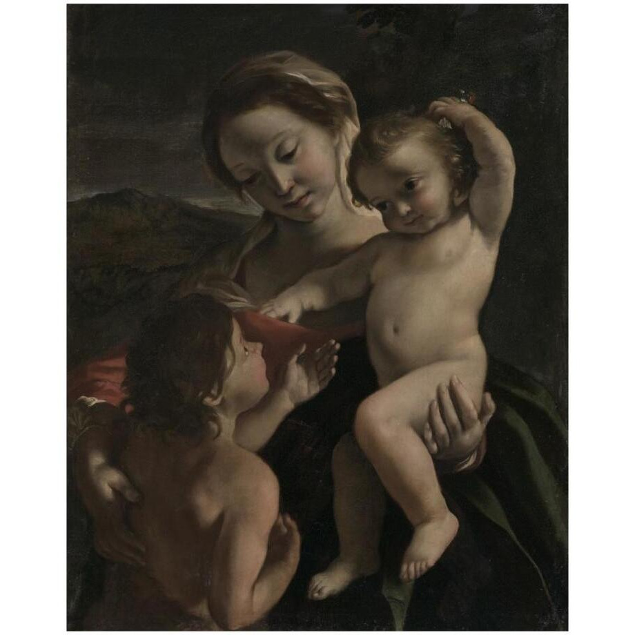 Madonna and Child with the Infant Saint John the Baptist-Paper Art-18&quotx22"