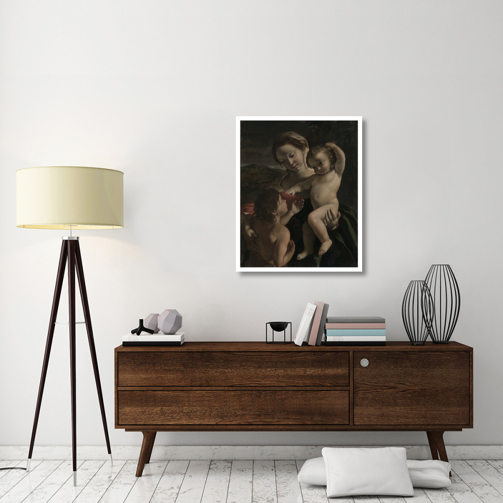 Madonna and Child with the Infant Saint John the Baptist-Paper Art-30&quotx37"