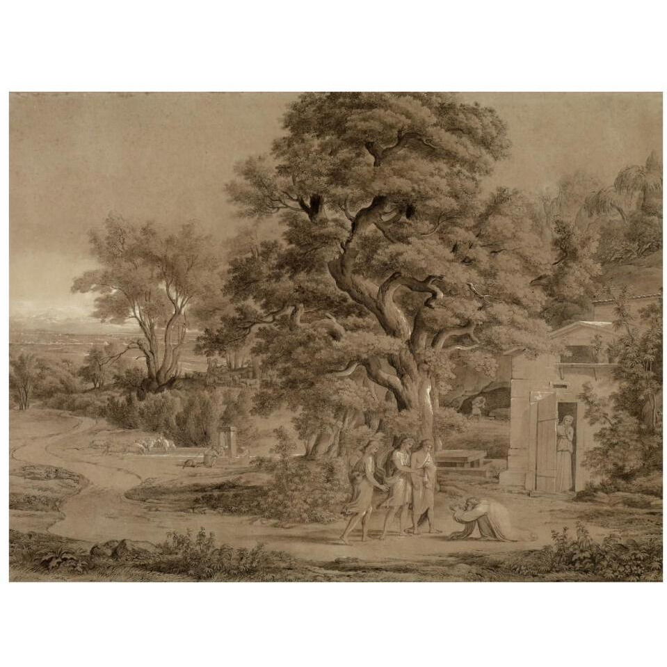 Landscape with Abraham and the Three Angels in the Valley of Mambre-Paper Art-34&quotx26"