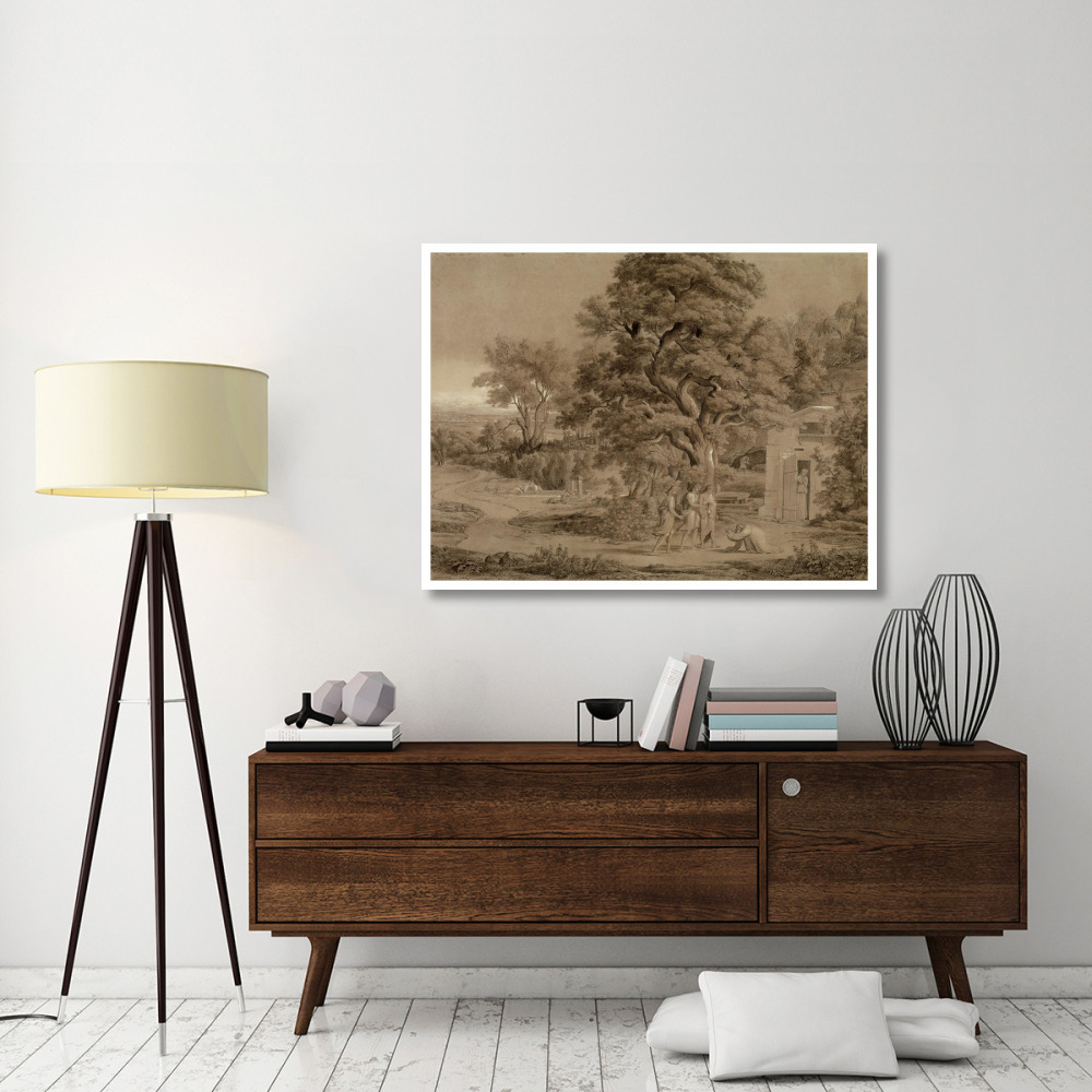 Landscape with Abraham and the Three Angels in the Valley of Mambre-Paper Art-50&quotx38"