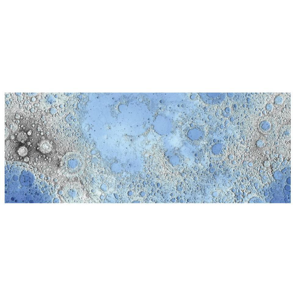 Unmarked Decorative Topographic Map of the Moon, Projection-Paper Art-32&quotx14"