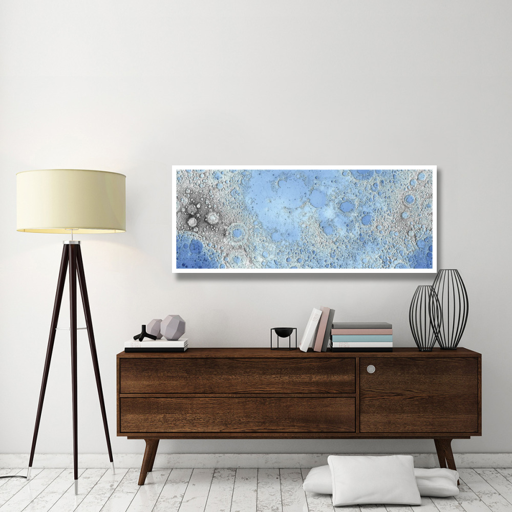 Unmarked Decorative Topographic Map of the Moon, Projection-Paper Art-62&quotx26"