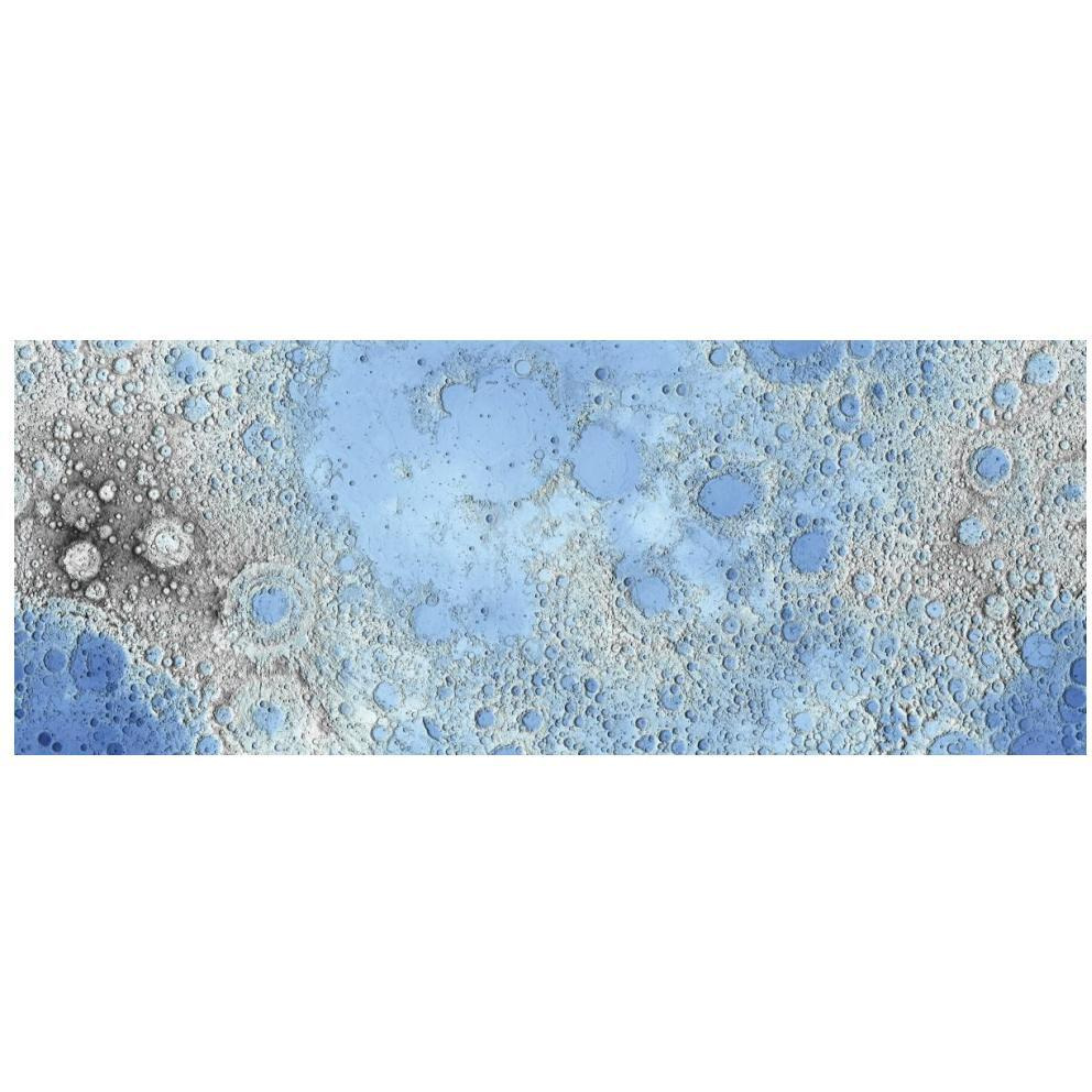Unmarked Decorative Topographic Map of the Moon, Projection-Paper Art-77&quotx32"
