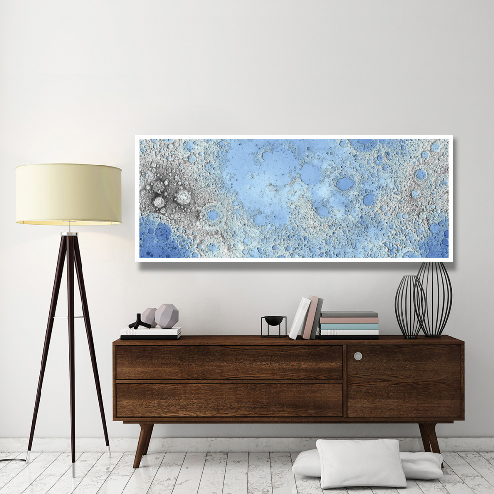 Unmarked Decorative Topographic Map of the Moon, Projection-Paper Art-77&quotx32"