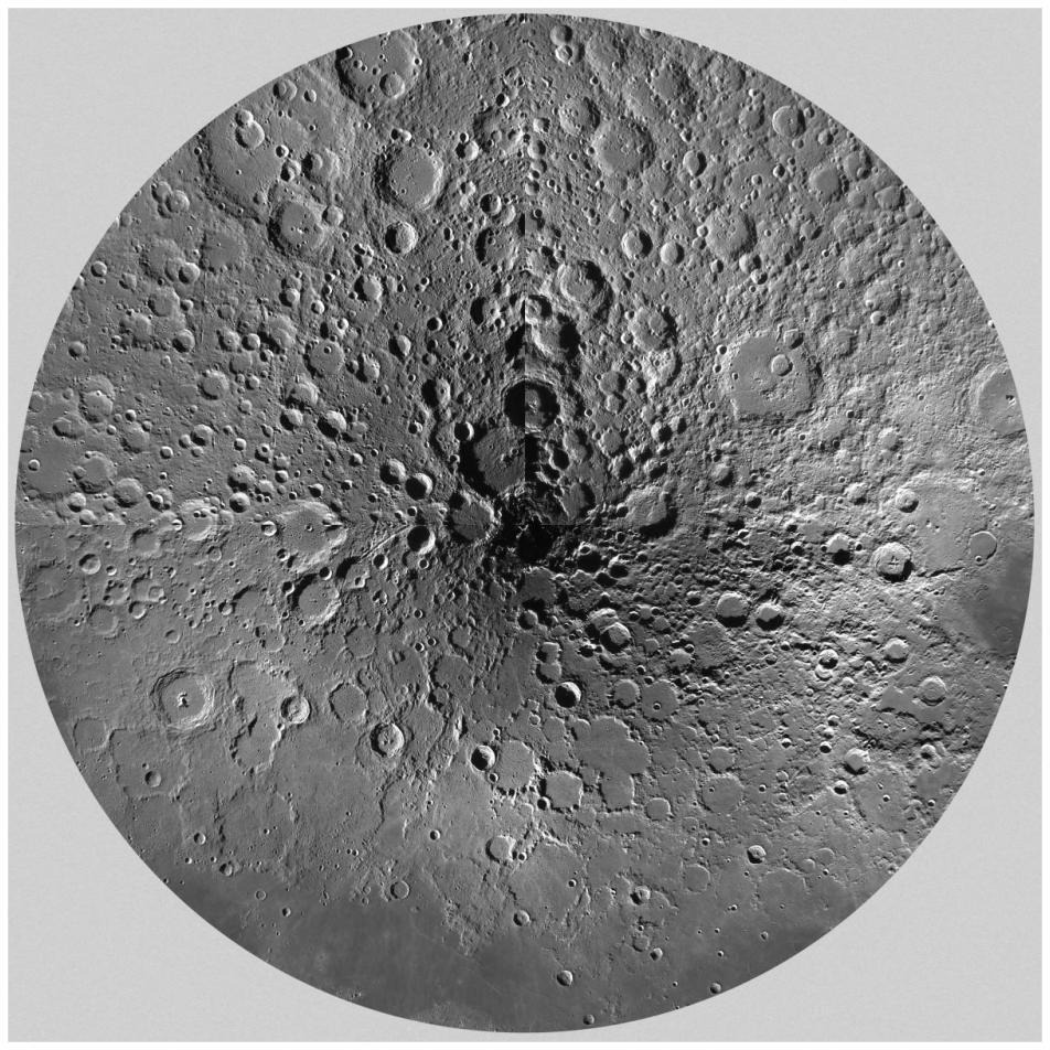 Unmarked Map of the Moon, North Pole-Paper Art-32&quotx32"