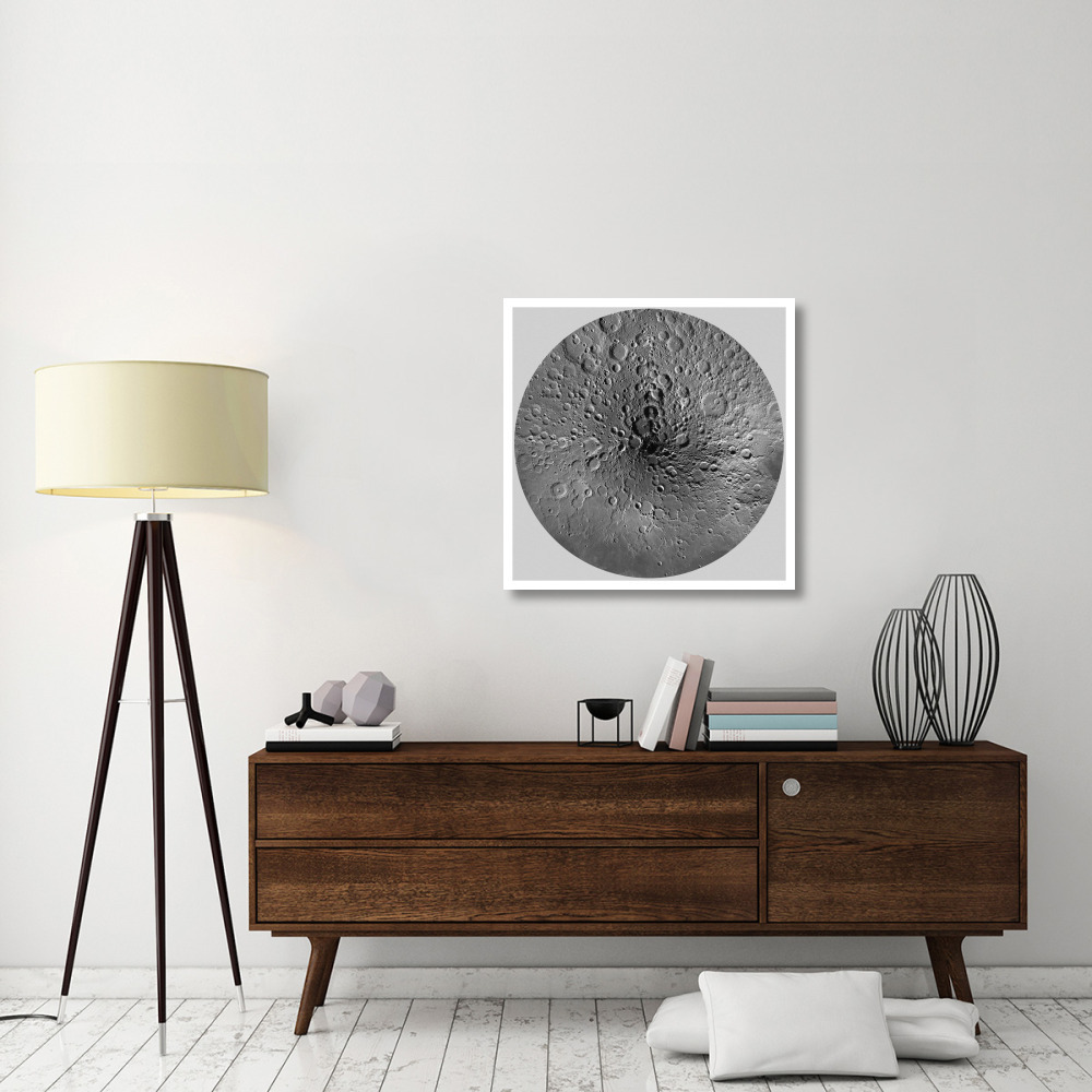 Unmarked Map of the Moon, North Pole-Paper Art-32&quotx32"